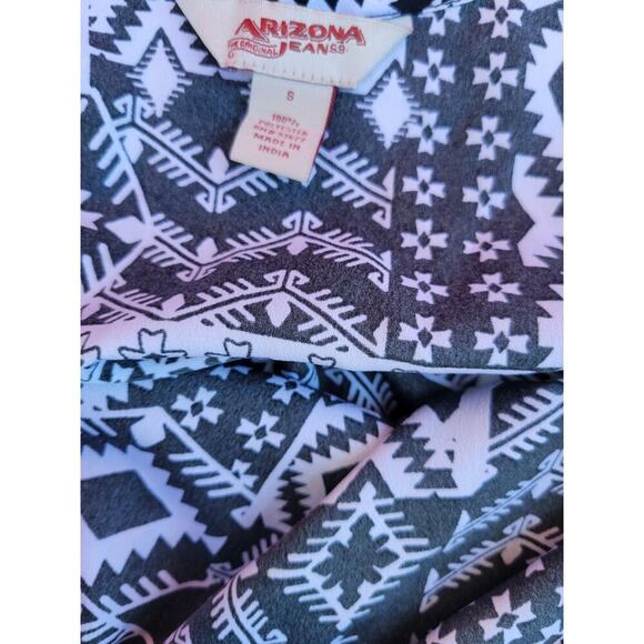 Arizona Jean Co Women’s Sleeveless Romper Black White Print Small Polyester - Picture 7 of 9